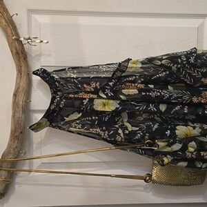 3 for $20☢️Blouse-cold shoulder,cover up, black,sheer,flowers,yellow,orange